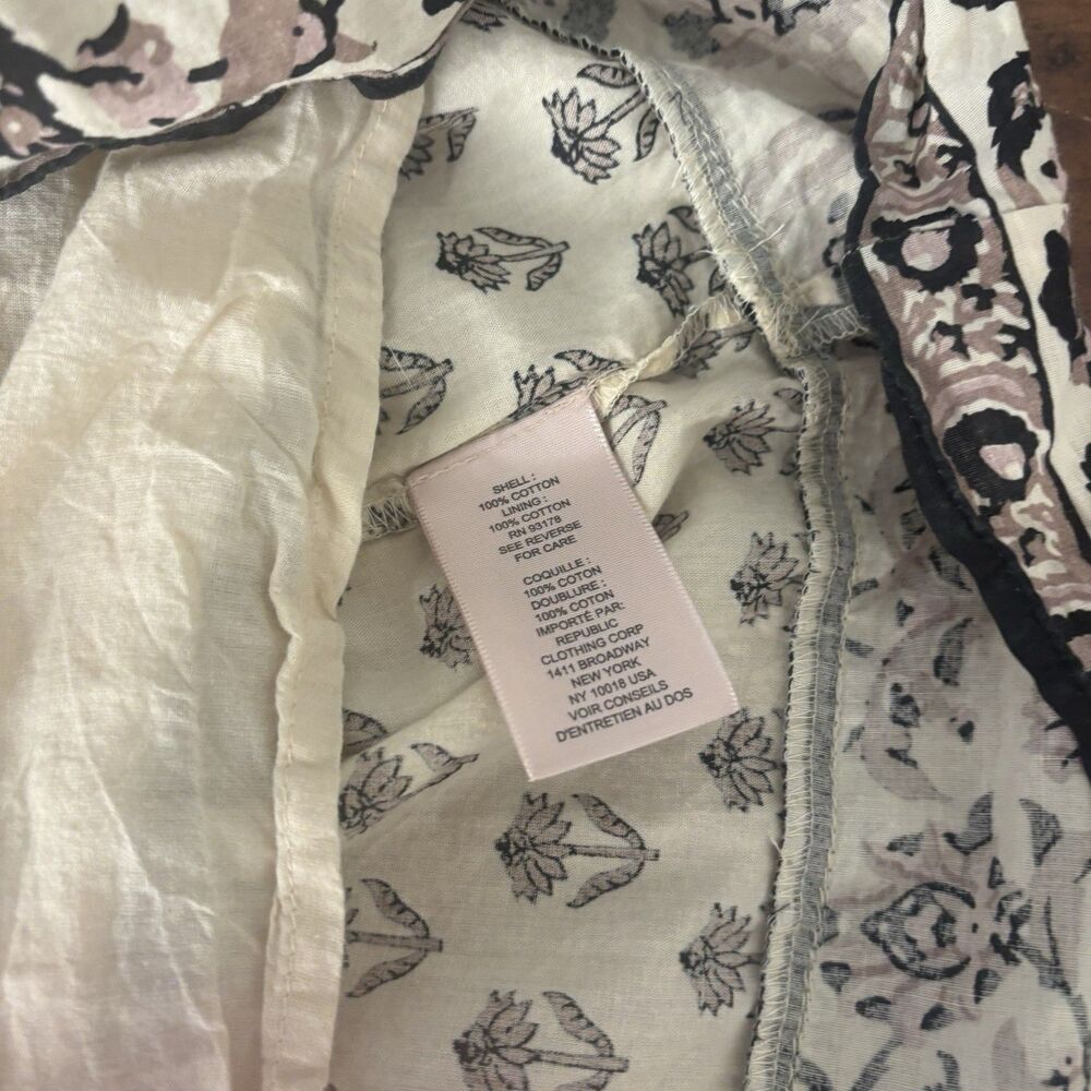 Philosophy Indira Floral Block Print Cream Tiered Maxi Ankle Dress Women Size XL - Picture 8 of 10